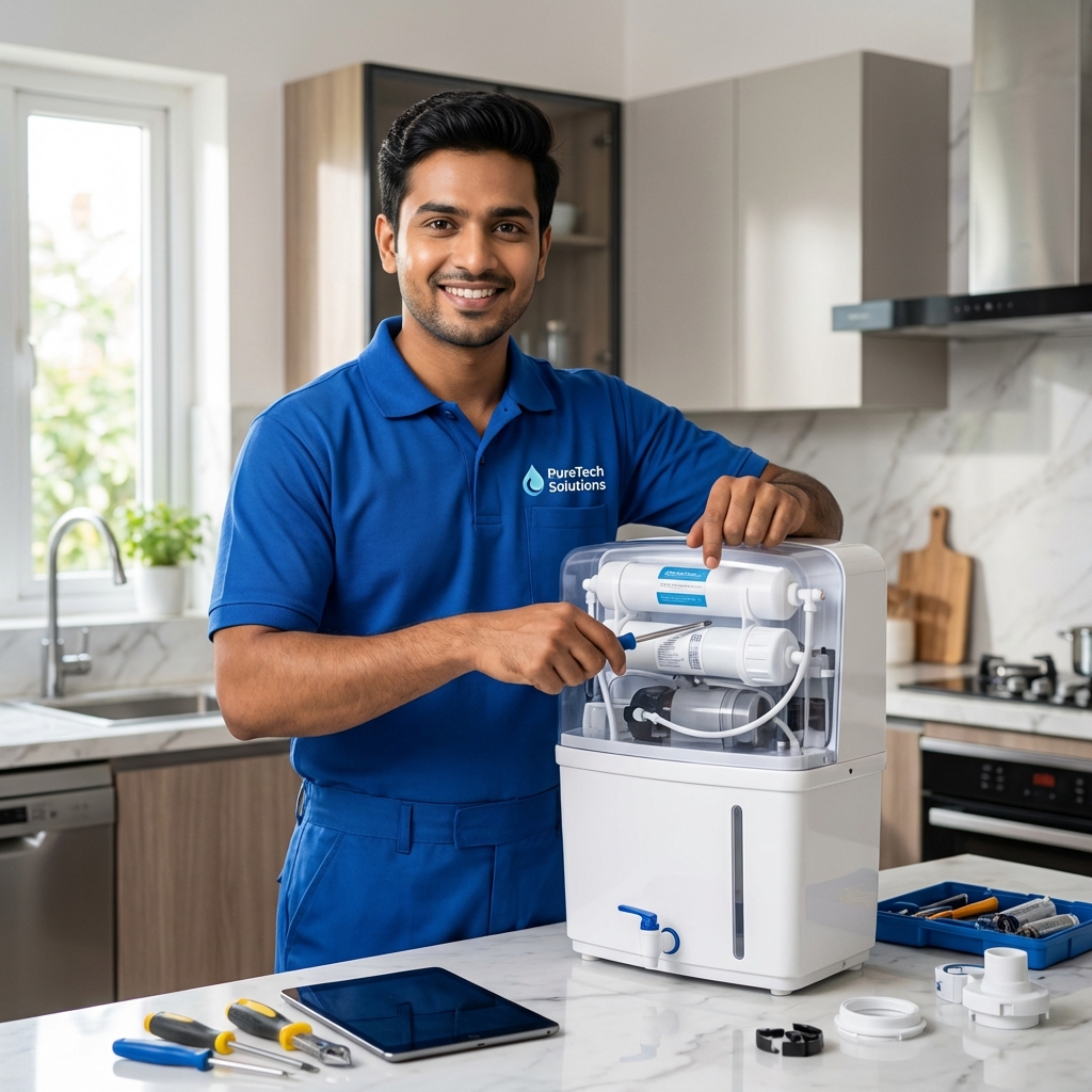Expert Technician Servicing RO Purifier